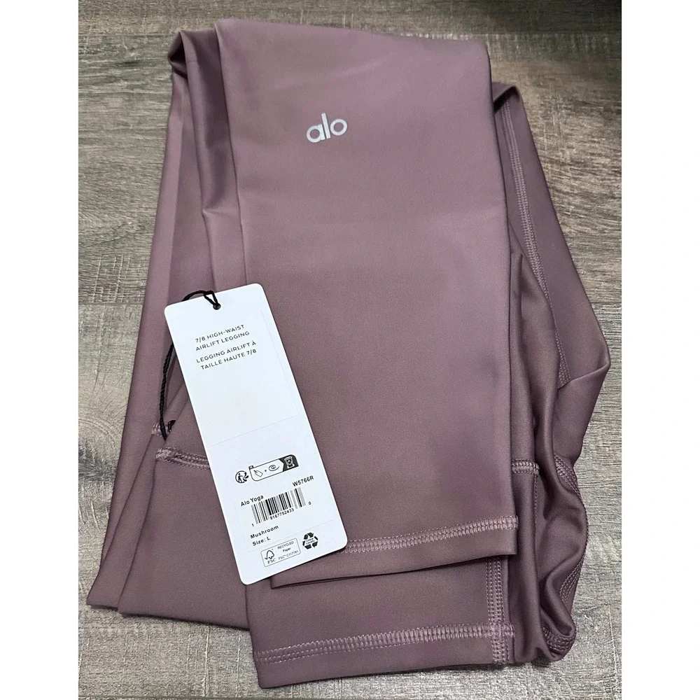 Alo Yoga 7/8 High-Waist Airlift Legging Mushroom  Size Large  NWT